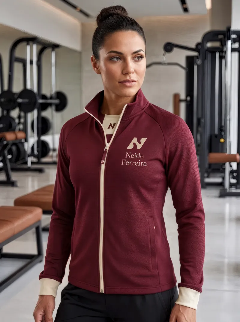 Jaqueta esportiva bordô com o N