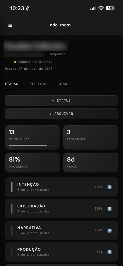 ndc.room: etapas do projeto